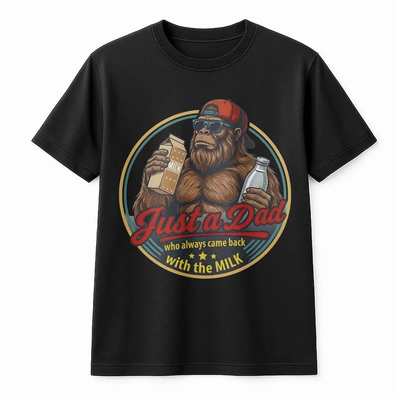 Funny Bigfoot Dad T-Shirt | Retro Sasquatch Graphic Tee | Premium Cotton | Unique Father's Day Gift for Men