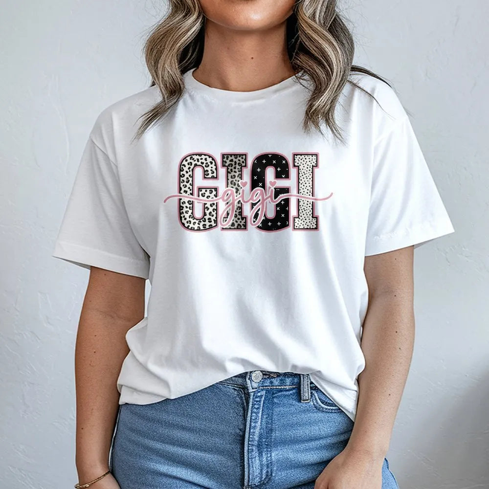 Gigi Shirt for Grandma | Leopard Print Graphic Tee | Premium Soft Cotton | Mother's Day Gift for New Gigi