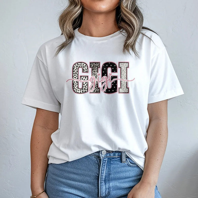 Gigi Shirt for Grandma | Leopard Print Graphic Tee | Premium Soft Cotton | Mother's Day Gift for New Gigi