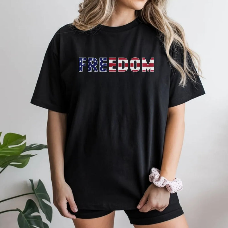 Freedom T-Shirt | American Flag USA Graphic Tee | Premium Cotton | 4th of July Gift for Men and Women