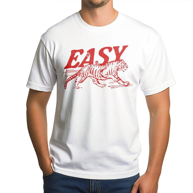 Easy Tiger T-Shirt | Distressed Graphic Print | 100% Premium Cotton | Unisex Gift for Animal Lovers
