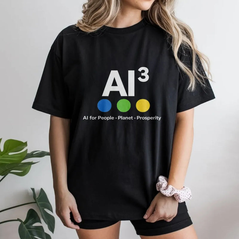 AI T-Shirt | AI for People Planet Prosperity Graphic | Premium Cotton | Unisex Gift for Tech Enthusiast