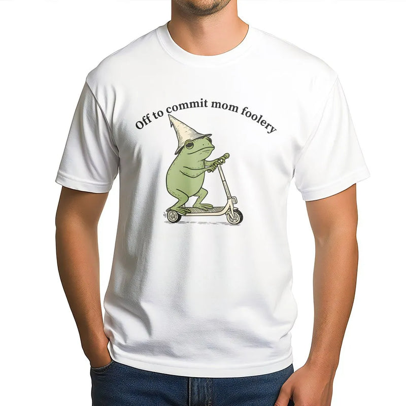 Frog T-Shirt | Funny Mom Foolery Graphic | Premium Cotton Unisex Tee | Cute Whimsical Gift for Moms