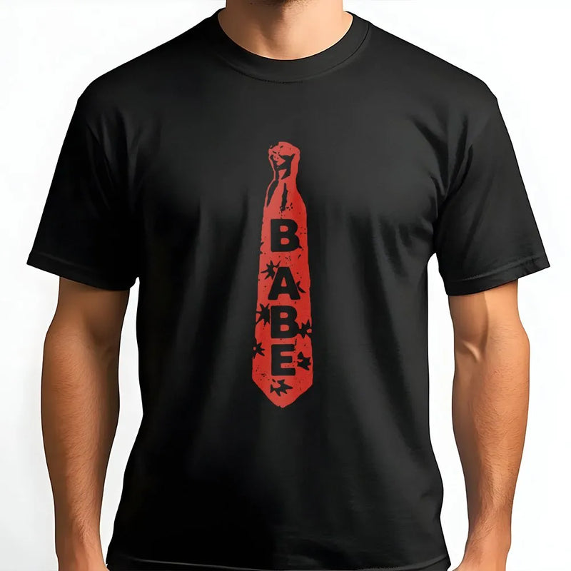 Babe Tie Graphic Tee | Y2K Aesthetic 90s Shirt | Soft Cotton Unisex Top | Trendy Pop Culture Gift for Her