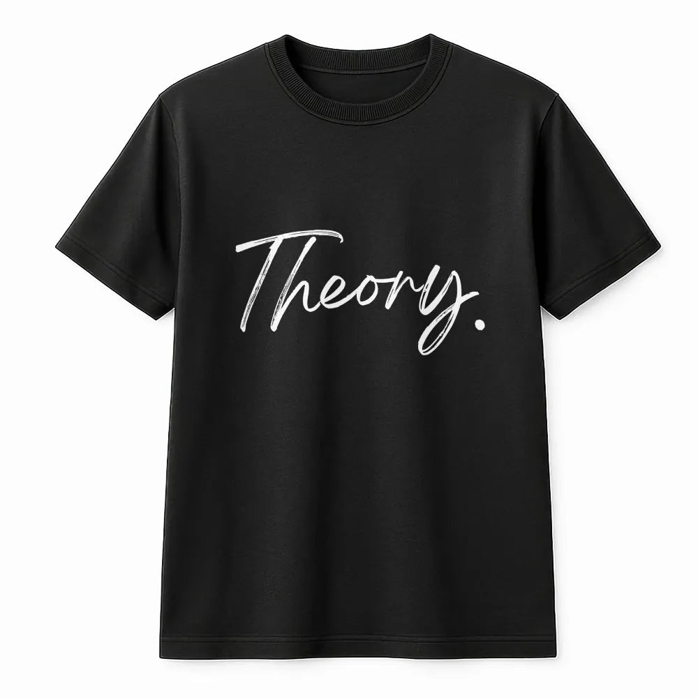 Theory Sweatshirt | Minimalist Script Word Graphic | Premium Cotton Blend | Unisex Casual Streetwear Gift