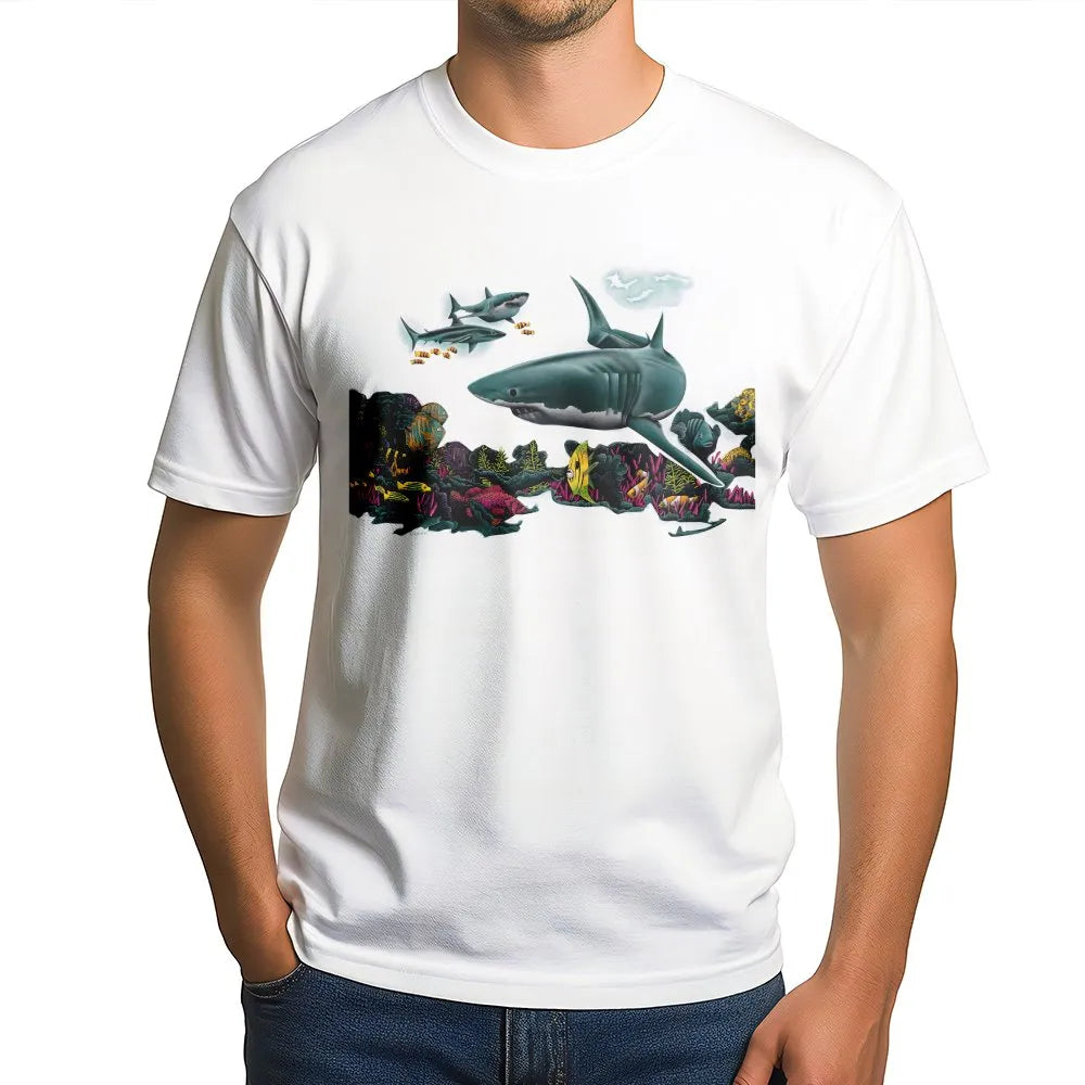 Great White Shark T-Shirt | Vintage Ocean Life Graphic Tee | Premium Cotton | Gift for Marine Biology Fans