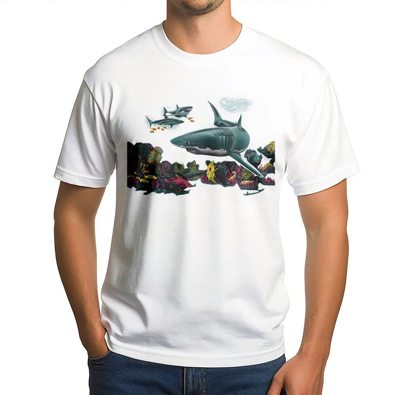 Great White Shark T-Shirt | Vintage Ocean Life Graphic Tee | Premium Cotton | Gift for Marine Biology Fans