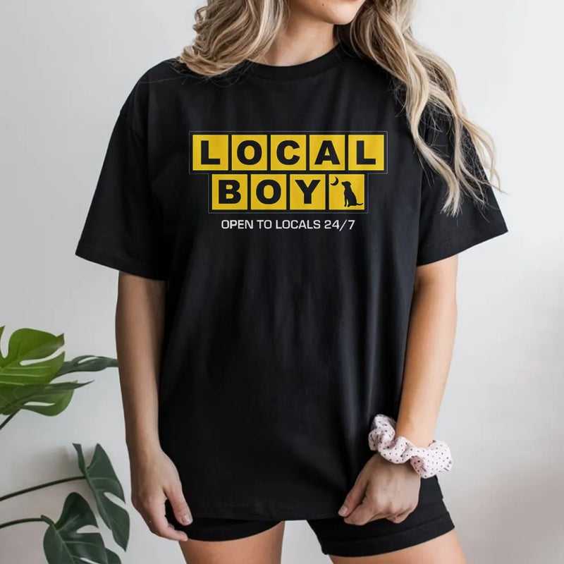 Local Boy T-Shirt | Minimalist Streetwear Graphic | Premium Soft Cotton | Funny Urban Gift for Men and Women